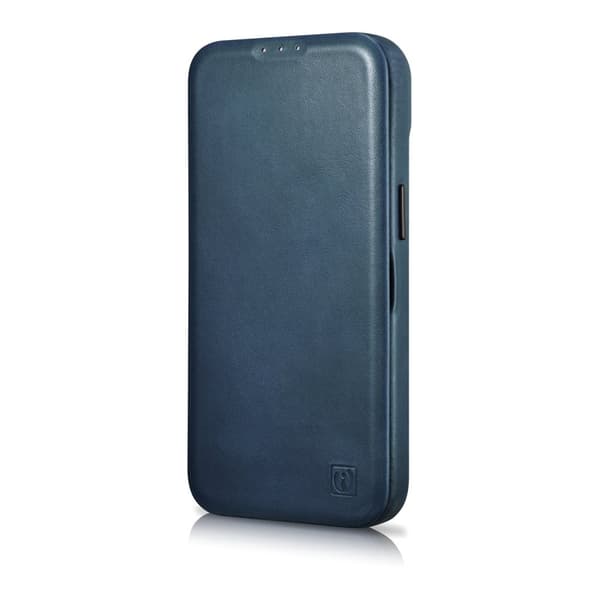 iPhone 14 Plus Magnetic Flip Case MagSafe CE Oil Wax Premium Læder Marineblå