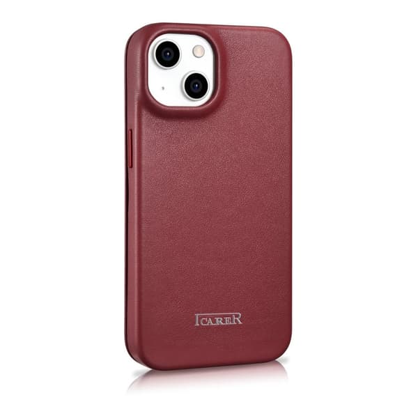 Lædercover til iPhone 14 Plus med magnetklap MagSafe CE Premium Læder bordeaux