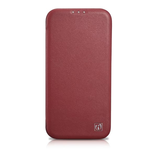 Nahkakotelo iPhone 14 Pro Maxille, magneettiläppä MagSafe CE Premium Leather viininpunainen