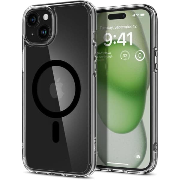 Ultra Hybrid Mag -kotelo MagSafella iPhone 15 Plus -puhelimelle, musta