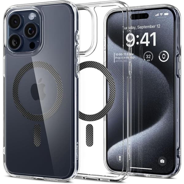 Ultra Hybrid Mag -kotelo MagSafella iPhone 15 Prolle, harmaa