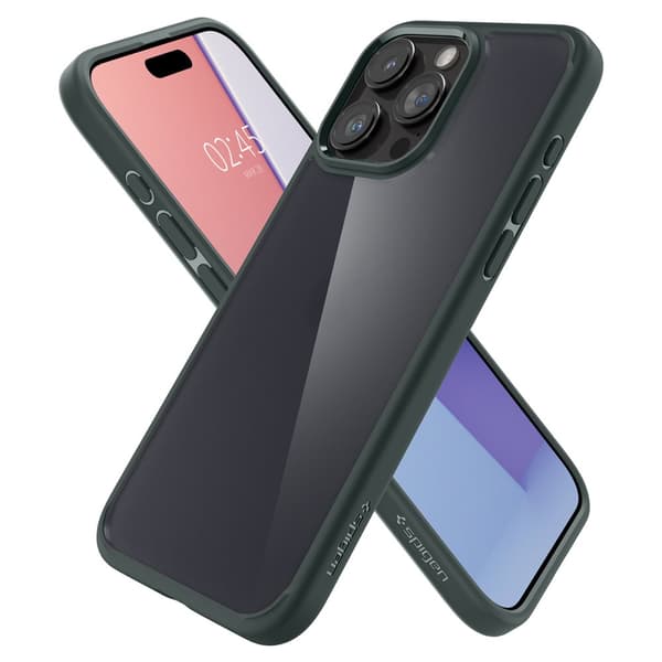 Ultra Hybrid -kuori iPhone 15 Prolle, tummanvihreä