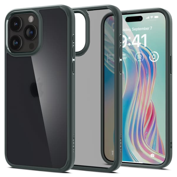 Ultra Hybrid -kuori iPhone 15 Prolle, tummanvihreä