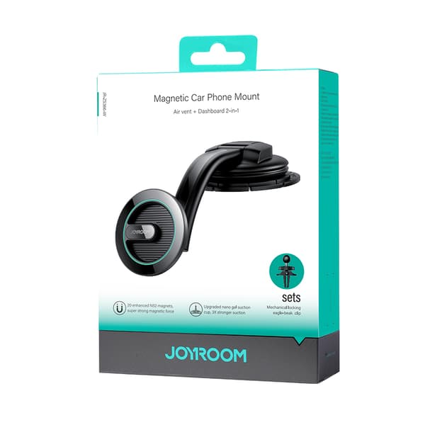 Magnetisk biltelefonholder til cockpit, vindue, ventilationsgrill, sort