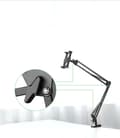 Miniatyrbillede 3 af 6: Stativholder, foldbar arm til skrivebord, bord, telefon, tablet, sort og grå