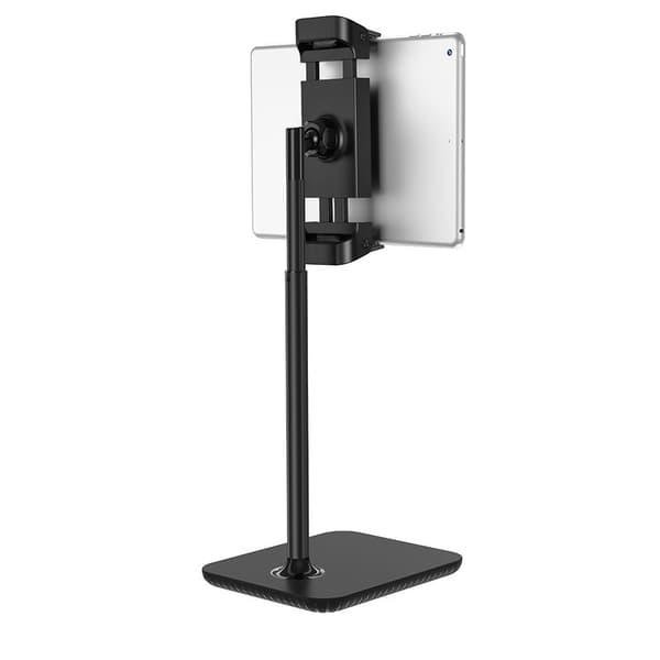 Teleskooppinen pöytäteline puhelimelle ja tabletille 135-230mm leveä musta