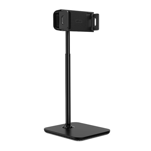 Teleskooppinen pöytäteline puhelimelle ja tabletille 135-230mm leveä musta