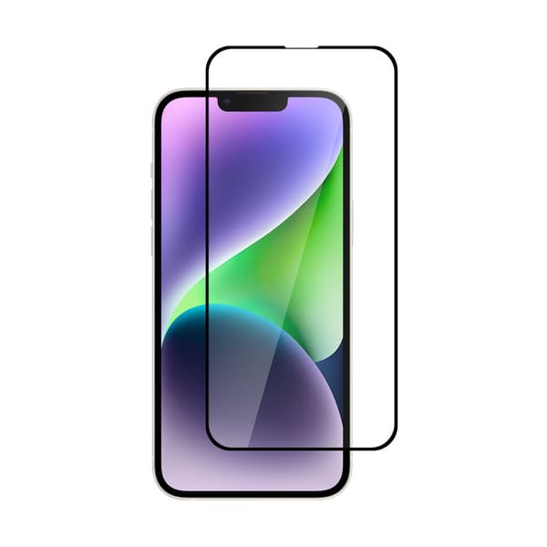 Herdet skjermbeskytter med svart ramme for iPhone 14 Plus