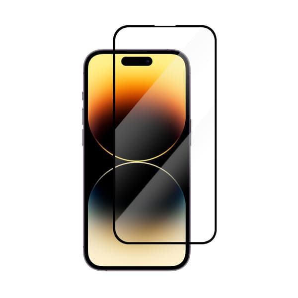 Karkaistu näytönsuoja mustalla kehyksellä iPhone 14 Pro:lle