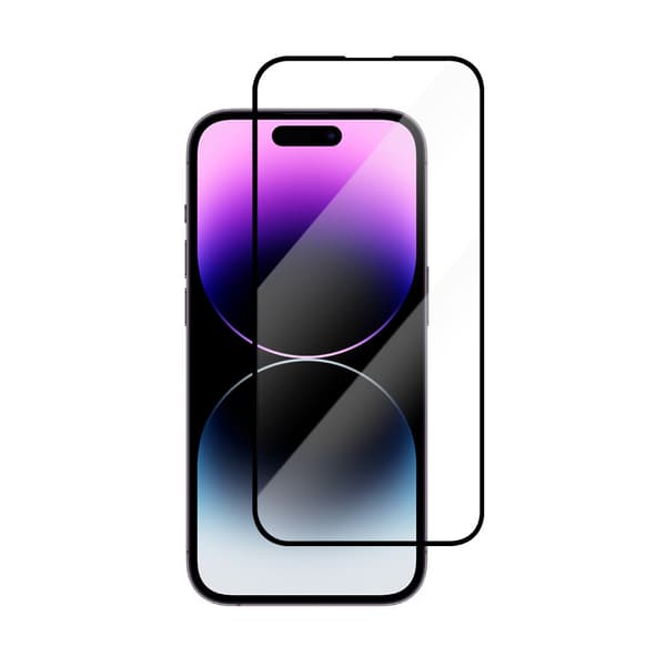 Karkaistu näytönsuoja mustalla kehyksellä iPhone 14 Pro Max -puhelimelle