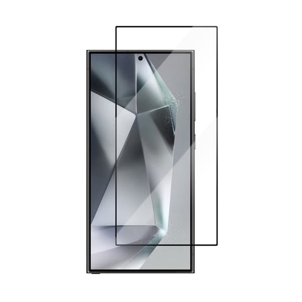 Hærdet skærmbeskytter med sort ramme til Samsung Galaxy S24 Ultra