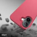 Pikkukuva 9 / 9: Etteri silikonikotelo iPhone 16 Plus -puhelimelle, jossa on reikä rannehihnalle - Vadelmainen