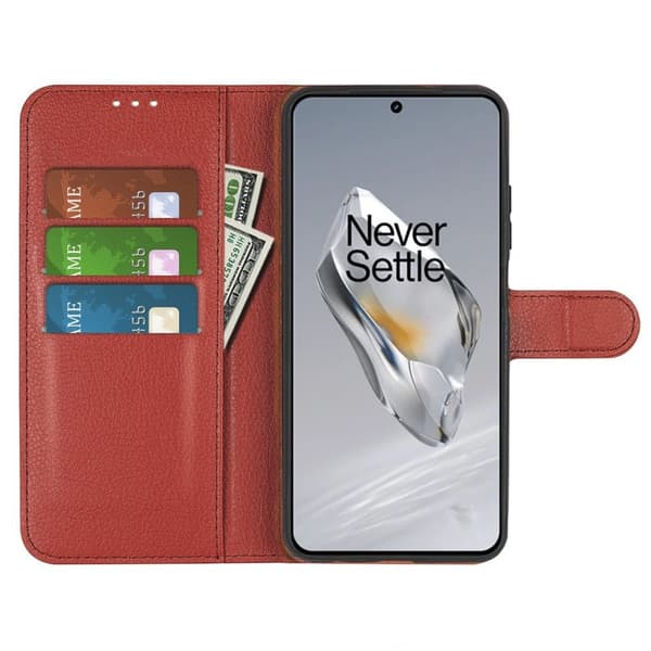 OnePlus 12 5G Plånboksfodral med Stativ - Brun