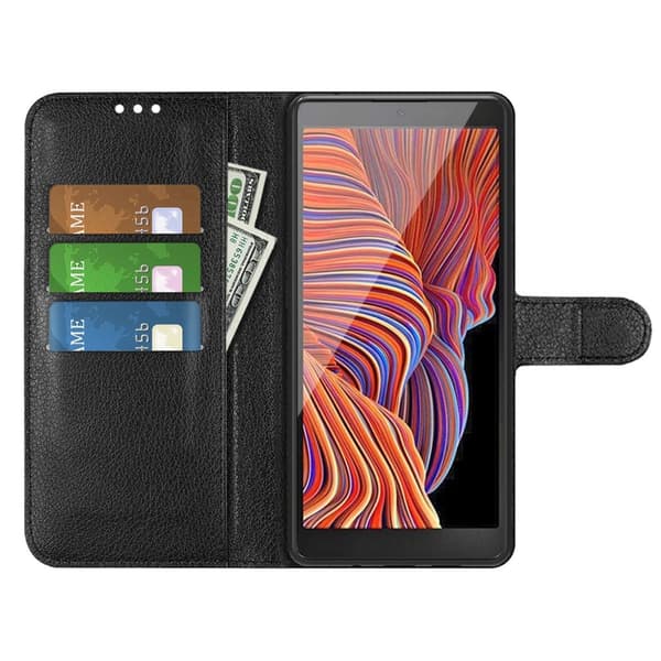 Samsung Galaxy Xcover 7 Plånboksfodral med Stativ - Svart