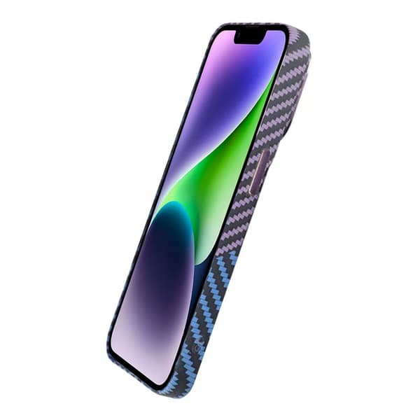iPhone 15 Mobilskal i Kolfiber - Lila/Blå