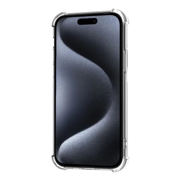 iPhone 15 Stöttåligt Skal med Korthållare - Transparent