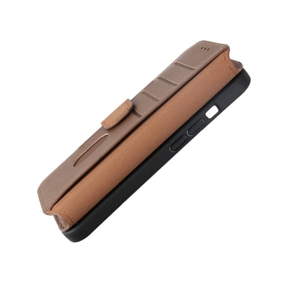 iPhone 15 Plånboksfodral Läder Rvelon - Brun