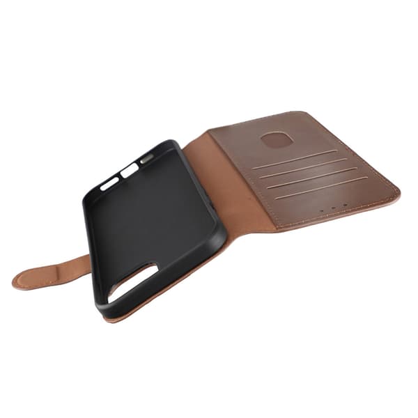 iPhone 15 Plus Plånboksfodral Läder Rvelon - Brun