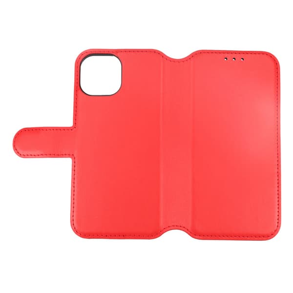 iPhone 15 Plånboksfodral Läder Rvelon - Röd