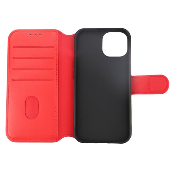 iPhone 15 Plånboksfodral Läder Rvelon - Röd