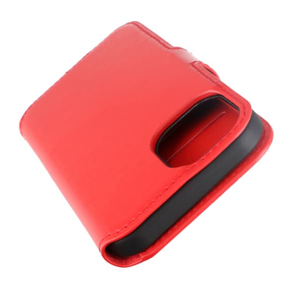 iPhone 15 Plånboksfodral Läder Rvelon - Röd