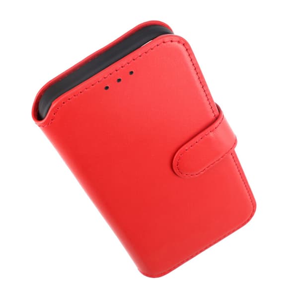 iPhone 15 Plånboksfodral Läder Rvelon - Röd