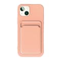 Pikkukuva 2 / 4: iPhone 15 Mobilskal Silikon med Korthållare - Rosa