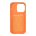 Miniatyrbillede 3 af 4: iPhone 15 Pro Mobilskal Silikon med Korthållare - Orange