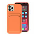Miniatyrbillede 1 af 4: iPhone 15 Pro Mobilskal Silikon med Korthållare - Orange