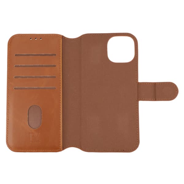 iPhone 15 Plånboksfodral Magnet Rvelon - Brun