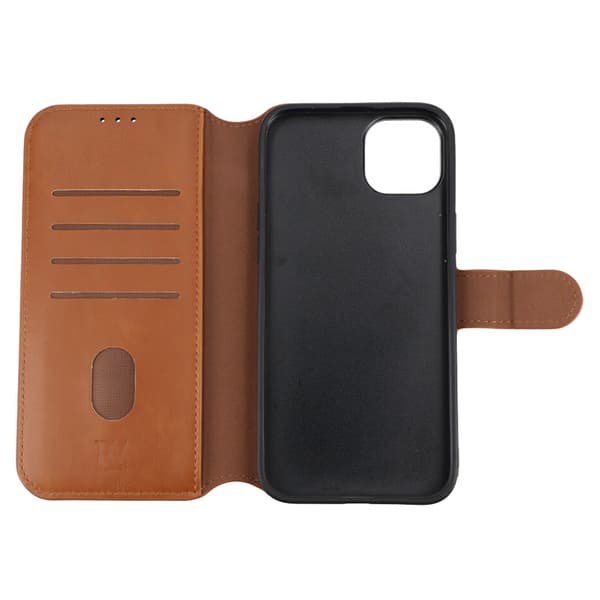 iPhone 15 Plus Plånboksfodral Magnet Rvelon - Brun