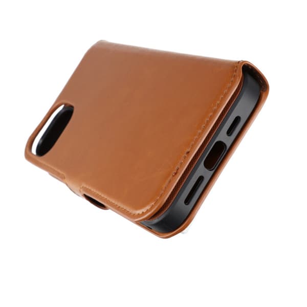 iPhone 15 Plus Plånboksfodral Magnet Rvelon - Brun