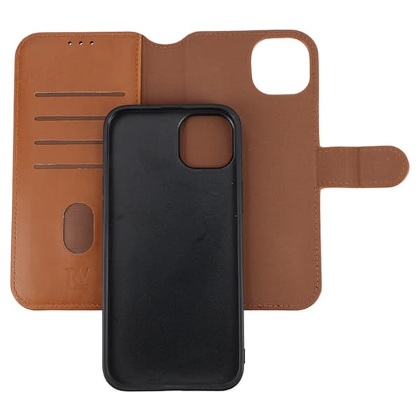 iPhone 15 Plus Plånboksfodral Magnet Rvelon - Brun