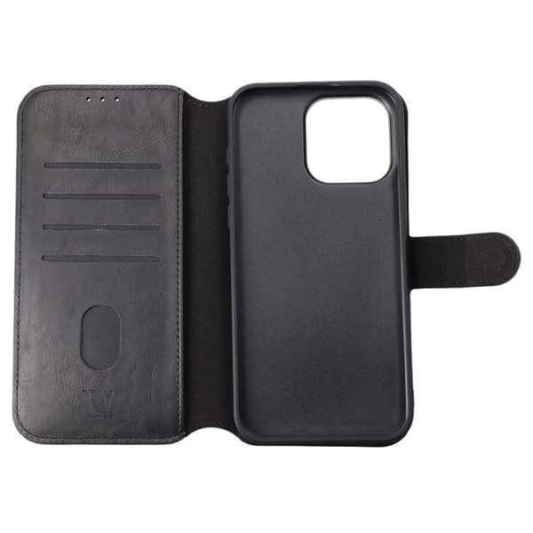 iPhone 15 Pro Max Plånboksfodral Magnet Rvelon - Svart