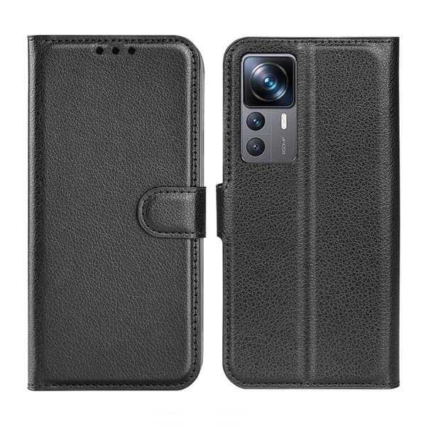 Xiaomi 12T/Xiaomi 12T Pro Plånboksfodral med Stativ - Svart