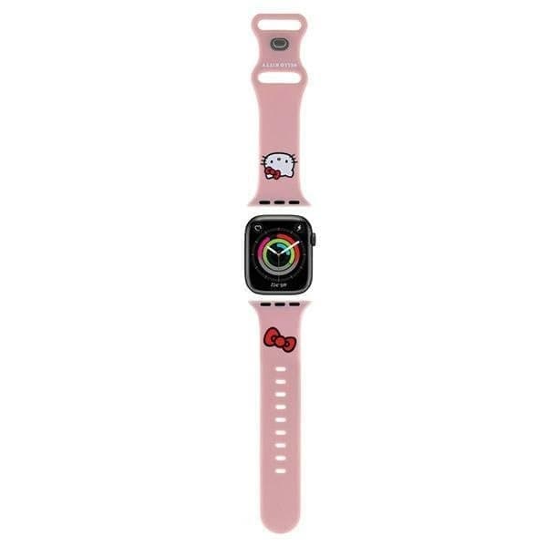 Hello Kitty silikoninen Kitty päähihna Apple Watchille 42/44/45/49mm - vaaleanpunainen