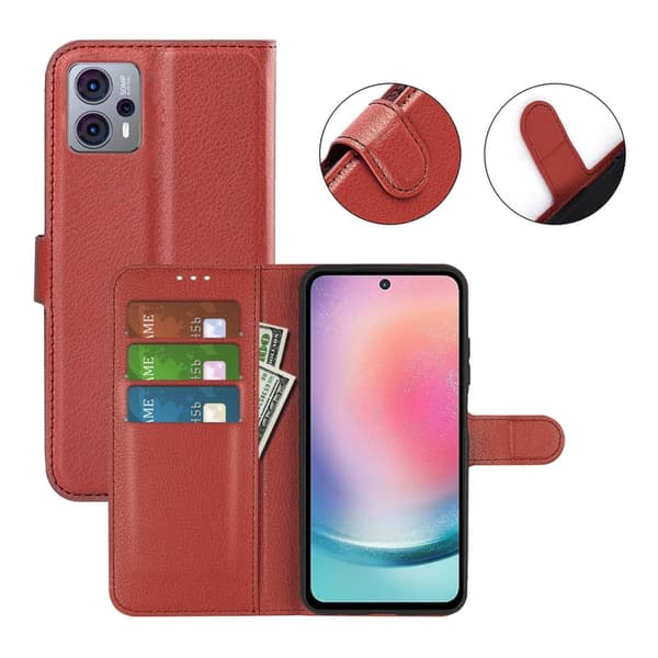 Motorola Moto G23 Plånboksfodral med Stativ - Brun