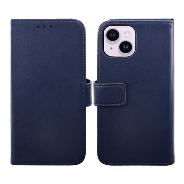 iPhone 14 Plånboksfodral Läder Rvelon - Blå