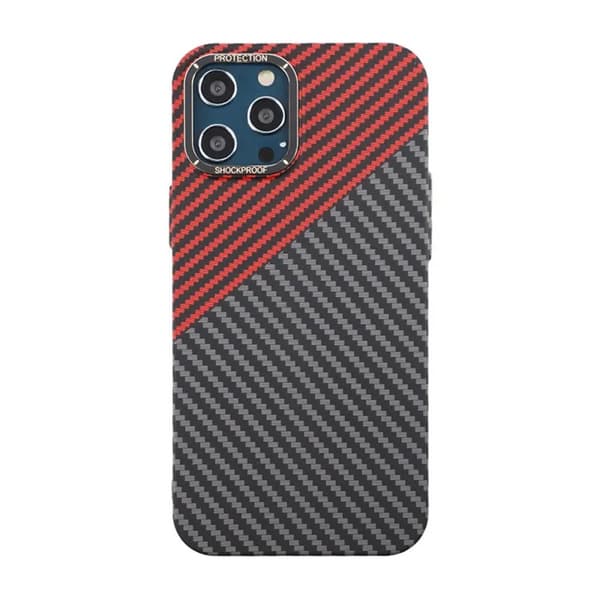 Kolfiber Skal iPhone 12 Pro Max - Röd & Svart
