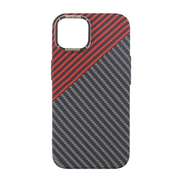 Kolfiber Skal iPhone 14 - Röd & Svart