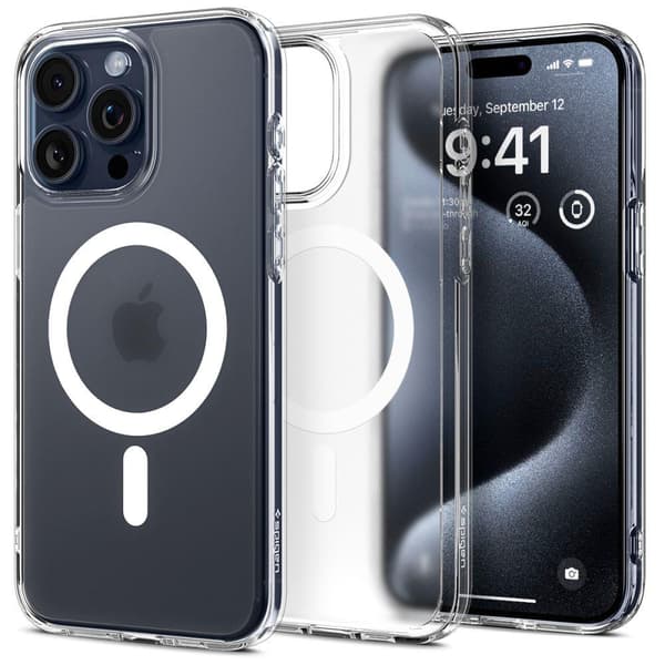 Ultra Hybrid Mag cover med MagSafe til iPhone 15 Pro, gennemsigtig
