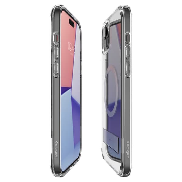 Ultra Hybrid S MagSafe etui med stativ til iPhone 15 Plus, gennemsigtig