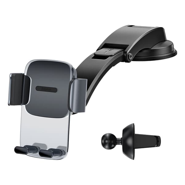 Biltelefonholder til cockpit og luftventil 2i1, sort Sort