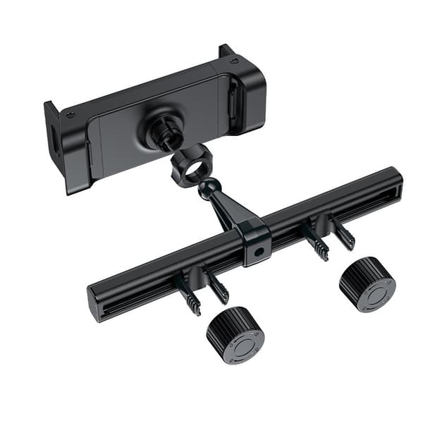 Bil nakkestøtteholder til telefon og tablet 135-230mm bred, sort