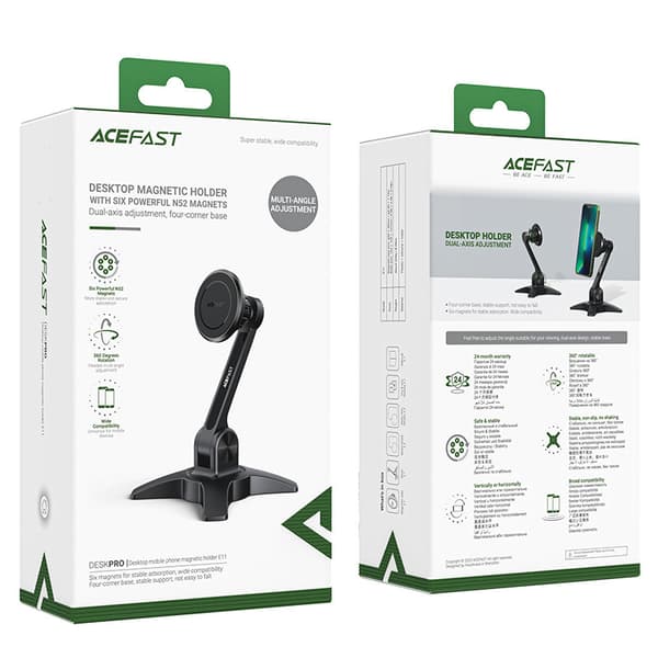 Stander, magnetisk telefonholder, sort