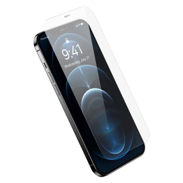Hærdet glas til iPhone 12 Pro Max med højttalercover 0,4mm SÆT