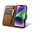 Miniatyrbillede 1 af 6: 2-i-1 læder Flip Cover iPhone 14 Plus Anti-RFID olievoks pung etui lysebrun