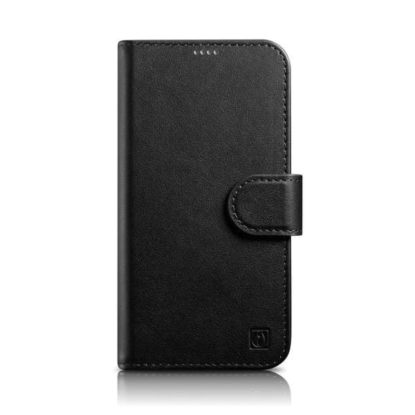 2in1 nahkainen läppäkuori iPhone 14 Anti-RFID -lompakkokotelo, musta