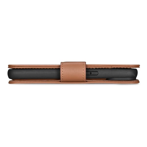 2in1 nahkainen läppäkuori iPhone 14 Anti-RFID -lompakkokotelo ruskea