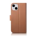 Miniatyrbillede 3 af 6: 2-i-1 læder Flip Cover iPhone 14 Plus Anti-RFID pung etui Brun